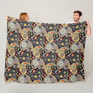 Manta Polar Elegante patrón de impresión paisley de colores de