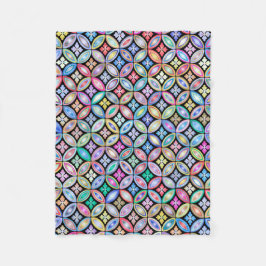 Manta Polar Elegante Patrón De Vidrio Manchado Abstracto De Co