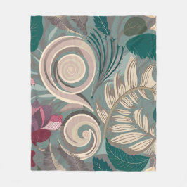Manta Polar Elegante patrón floral botánico