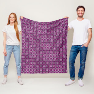 Manta Polar Elegante Patrón Floral Geométrico de Moda Boho