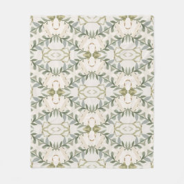 Manta Polar Elegante patrón floral neutral