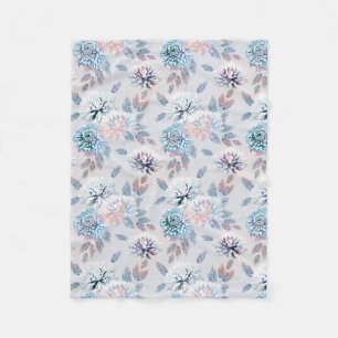 Manta Polar Elegante patrón floral retro. 