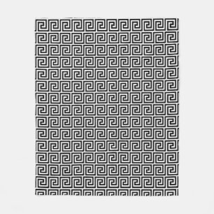 Manta Polar Elegante patrón griego blanco y negro