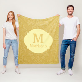 Manta Polar Elegante Personalizado Barroco de Oro Luminoso Dam