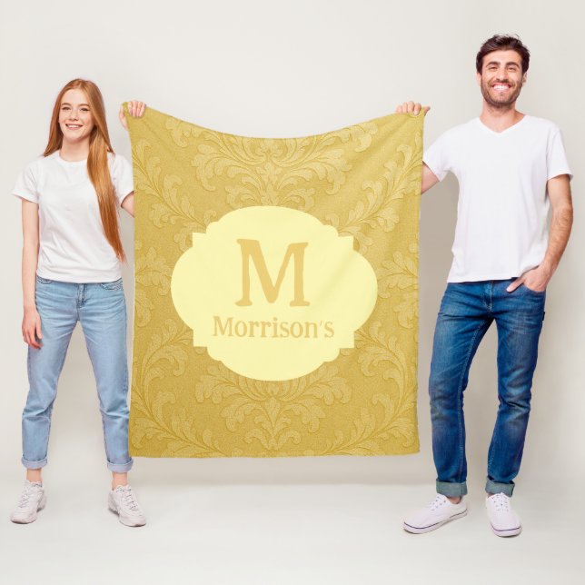 Manta Polar Elegante Personalizado Barroco de Oro Luminoso Dam (In situ)