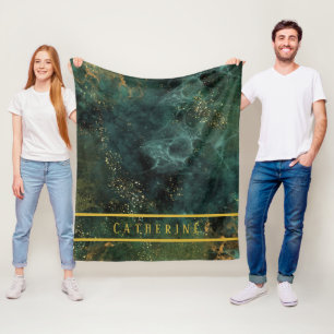 Manta Polar Elegante Personalizado De Ecología Verde Esmeralda