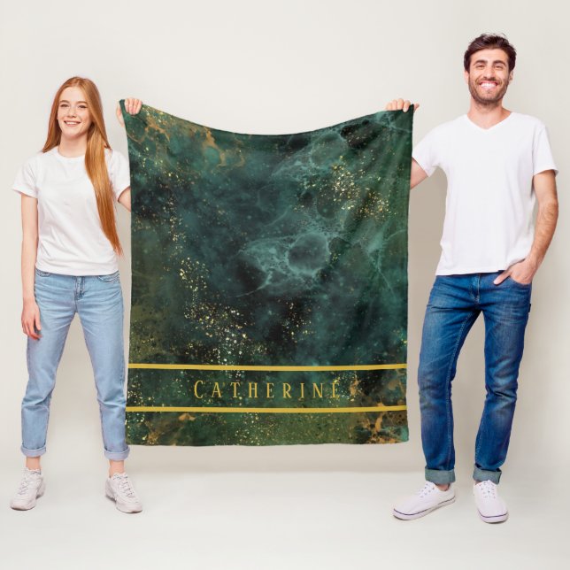 Manta Polar Elegante Personalizado De Ecología Verde Esmeralda (In situ)