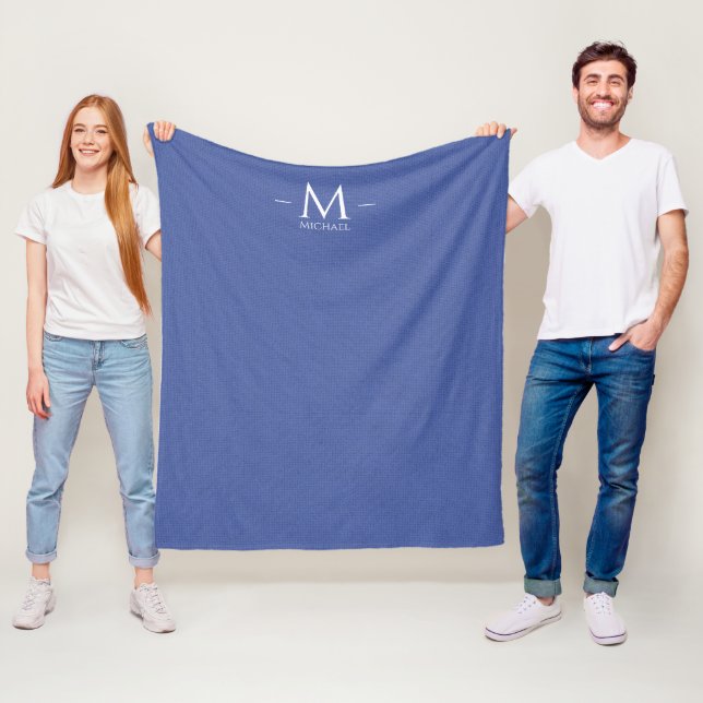 Manta Polar Elegante Personalizado de plantilla de monograma a (In situ)