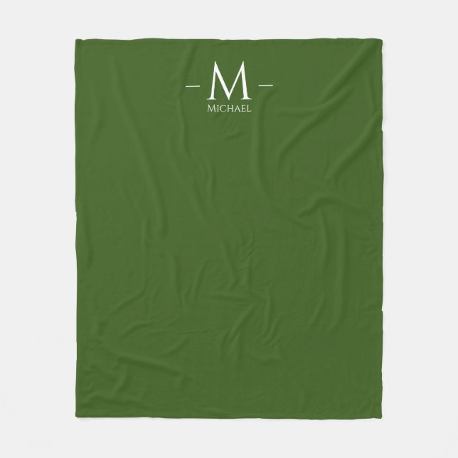 Manta Polar Elegante Personalizado de plantilla de monograma v (Anverso)