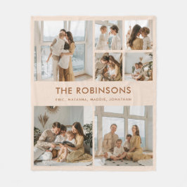 Manta Polar Elegante Personalizado Familia Nombre 7 Collage de