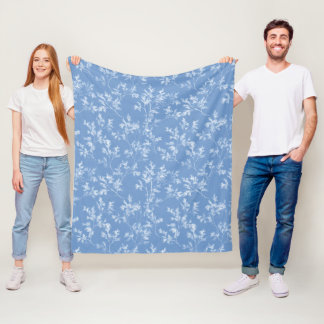 Manta Polar Elegante Polvo Azul Invierno Escarcha Botánico
