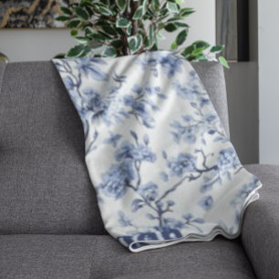 Manta Polar Elegante regalo floral azul vintage francés person