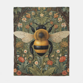 Manta Polar Elegante retro bumblebee boho arte floral botánico