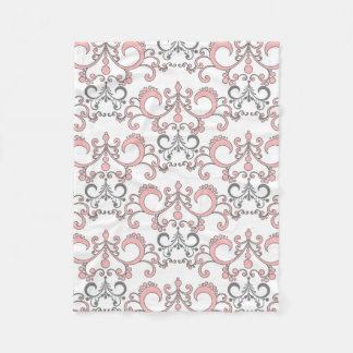 Manta Polar Elegante rosa y gris