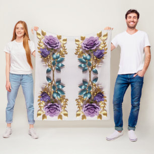 Manta Polar Elegante símbolo Rosa Diseño Arte floral inmaduro