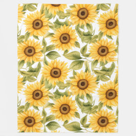 Manta Polar Elegante Sunflower acuarela