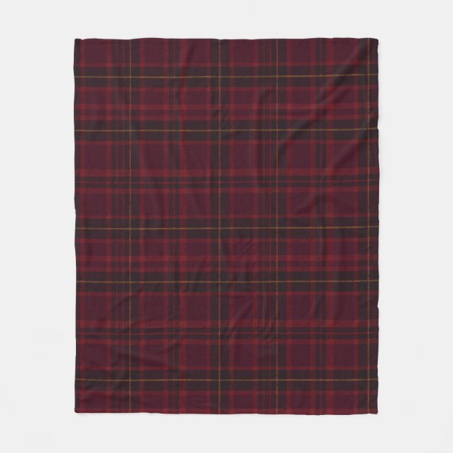 Manta Polar Elegante Tartán Burgundy (Anverso)