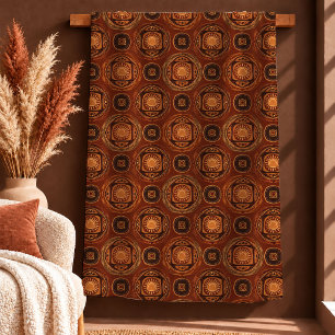 Manta Polar Elegante Terracota Cobre Artístico Boho Arcoíris B