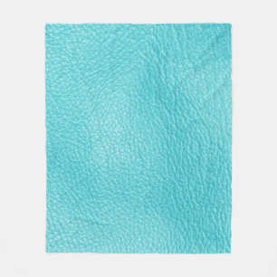 Manta Polar Elegante textura de cuero turquesa