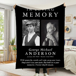 Manta Polar Elegante tributo de 2 fotos "En memoria amorosa"