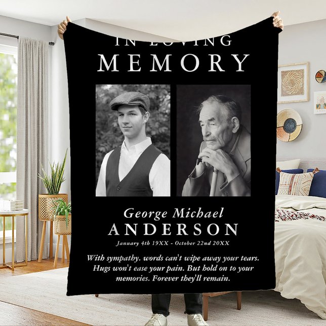 Manta Polar Elegante tributo de 2 fotos "En memoria amorosa" (Subido por el creador)