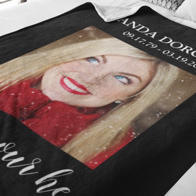 Manta Polar Elegante tributo en memoria de fotografías en negr (Subido por el creador)