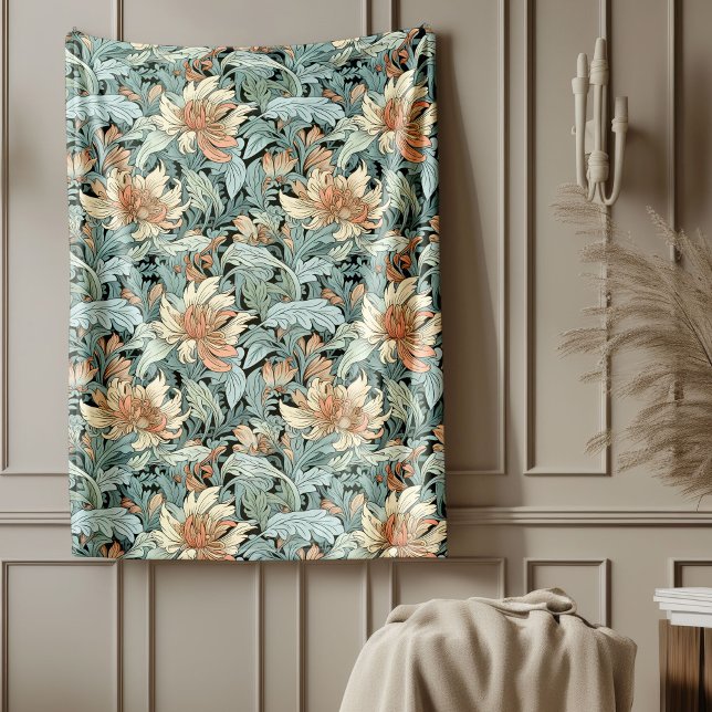 Manta Polar Elegantes artes y artesanías inspiradas por Willia (Elegant Arts & Crafts William Morris Inspired Fleece Blanket)