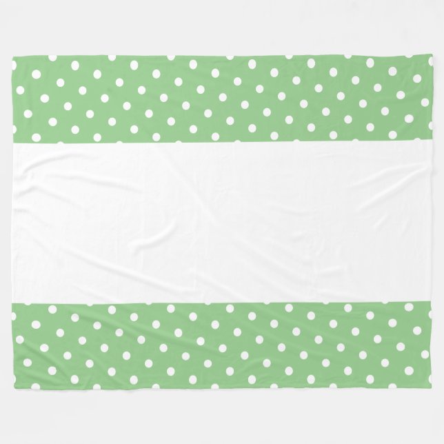 Manta Polar Elegantes bordes verdes claros con bandas blancas  (Frente (Horizontal))