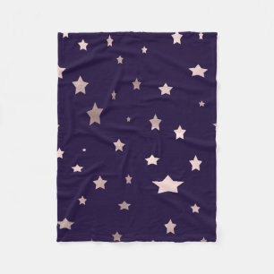Manta Polar elegantes estrellas de oro rosa sobre fondo morado