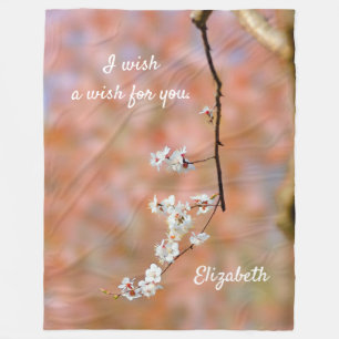 Manta Polar Elegantes flores de albaricoque japonesas