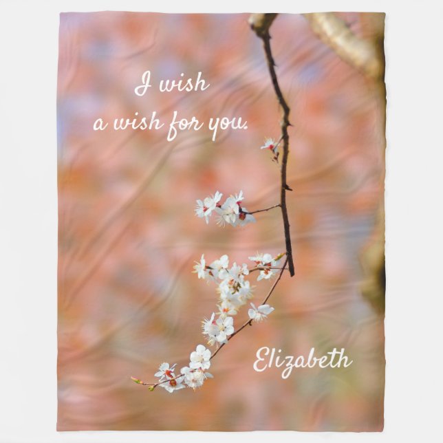 Manta Polar Elegantes flores de albaricoque japonesas (Anverso)