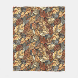 Manta Polar Elegantes hojas de otoño de vidrio manchado - otoñ