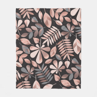 Manta Polar Elegantes hojas otoñales: Geométricas Pastel