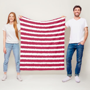 Manta Polar Elegantes Navidades decorativos de rayas rojas y b