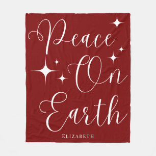 Manta Polar Elegantes Navidades Elegantes, Rojo y Blanco