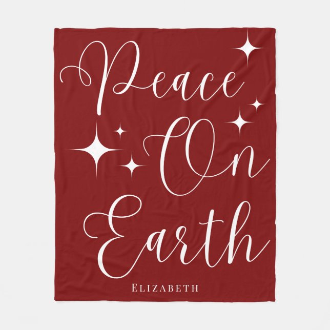 Manta Polar Elegantes Navidades Elegantes, Rojo y Blanco (Anverso)