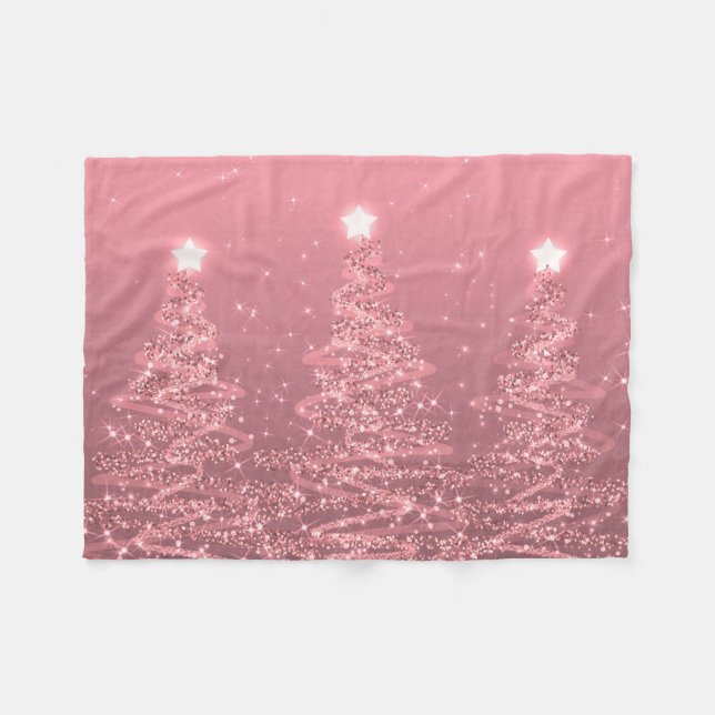 Manta Polar Elegantes Navidades esparcen árboles Subió oro  (Frente (Horizontal))