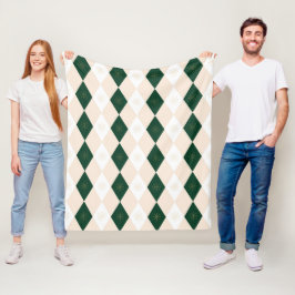 Manta Polar Elegantes Navidades Harlequin Pattern con copo de