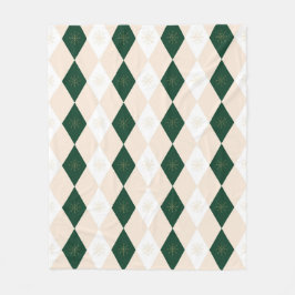 Manta Polar Elegantes Navidades Harlequin Pattern con copo de