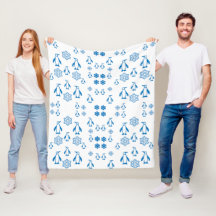 Elegantes Pingüinos Azules Con Patrón De Copos De