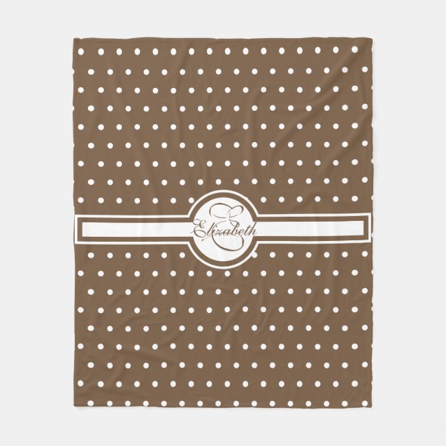 Manta Polar Elegantes puntos de Polka Blanco en el monograma m (Anverso)
