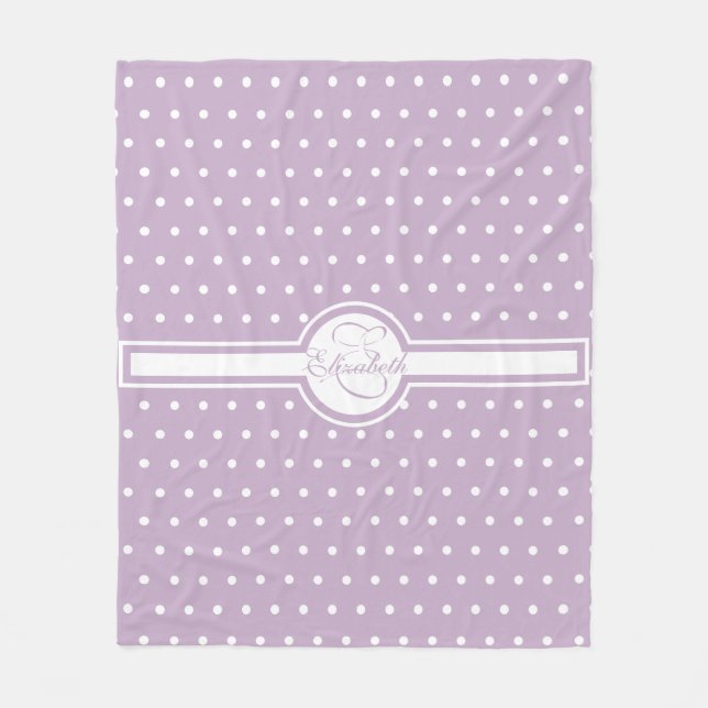 Manta Polar Elegantes puntos de Polka Blanco en un monograma m (Anverso)