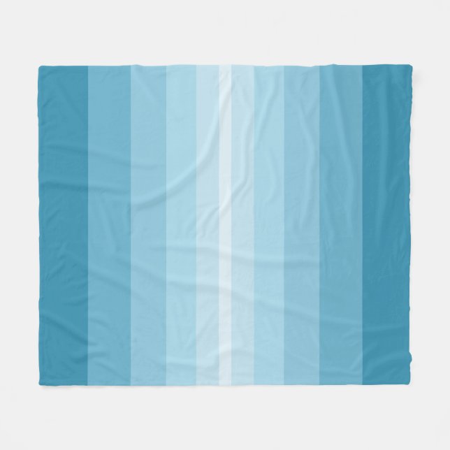Manta Polar Elegantes rayas azules turquesa (Frente (Horizontal))