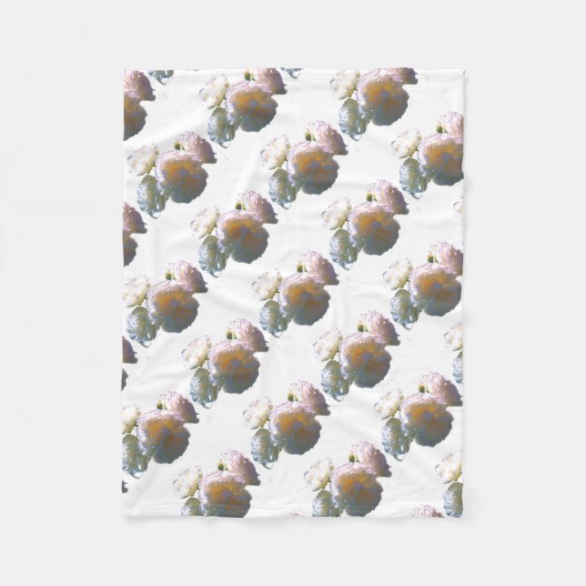 Manta Polar Elegantes rosas de color melocotón blanco naranja (Anverso)