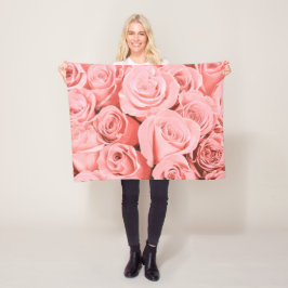 Manta Polar Elegantes Rosas Vintage Floral | Fleece Blanket