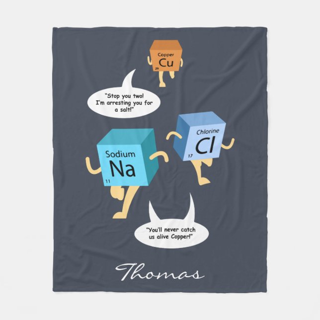 Manta Polar Elementos de tabla periódica de química divertida (Anverso)
