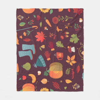 Manta Polar Elementos del otoño, fondo oscuro, cosecha