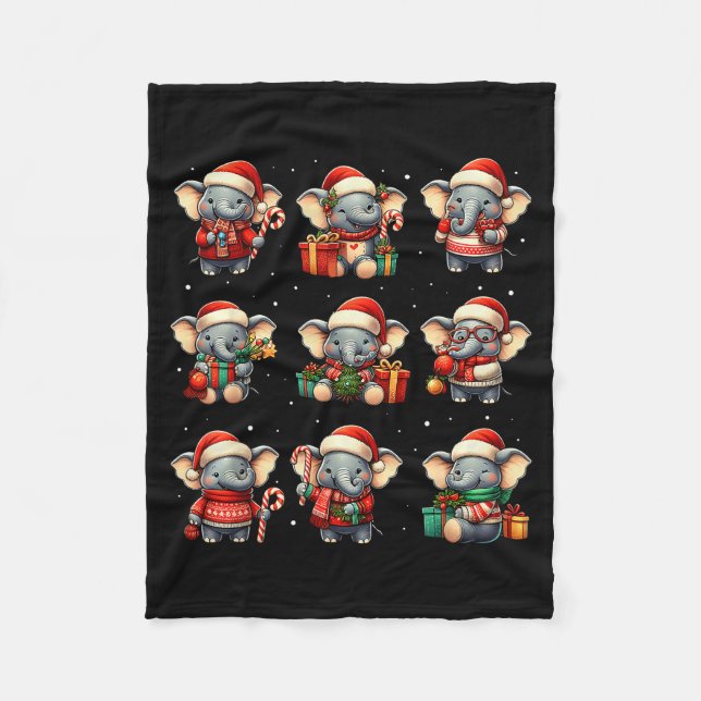 Manta Polar Elephant Christmas Funny Elephant Lover Pajama Men (Anverso)