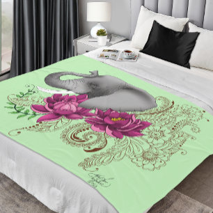 Manta Polar Elephant Henna Lotus Flowers