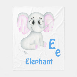 Manta Polar Elephant personalizar ABC: Letra E - Añadir tu nom